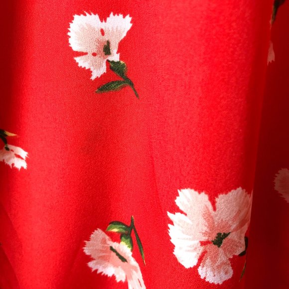 Topshop floral wrap midi dress in red - Picture 3 of 5